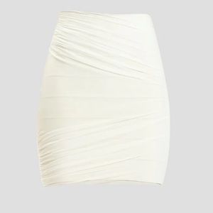 Herve Leger x Julia Restoin Roitfeld White Mesh Overlay Bandage Skirt - Size S